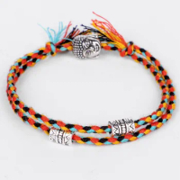 Tibetan Buddha Head Woven Amulet Thread Bracelets &amp; Bangles For Women Men Handmade Rope Buddha Charm Friendship Bracelet Gift