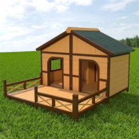 Solid pet wooden dog house outdoor rainproof outdoor patio thing universal dog kennel dog house large dog wooden dog crate