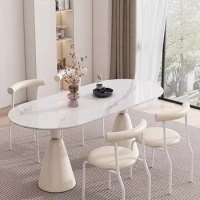 Multifunctional Nordic Dining Table Space Savers Oval White Dining Table Industrial Living Muebles D