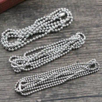 Stainless Steel ( No Fade ) 5pcs /lot 3 Size 1.5mm and 2.0mm 2.4mm Ball Beads Chain Necklace Connector 70cm (27.5 inch)