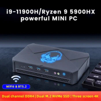 New Mini PC Intel Core i9 11900H AMD Ryzen 9 5900H 5900HX Nuc Dual DDR4 NVMe SSD WiFi6 3x4K Display Gaming Desktop Computer HTPC
