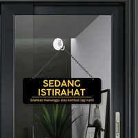 Sign Acrylic sedang istirahat model gantung | Akrilik gantung sedang istirahat Hitam Gold