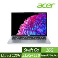 ACER 宏碁 SFG14-73-59JD 14吋效能筆電 (Ultra 5 125H/16G/512G+1TB PCIe SSD/Win11/特仕版)