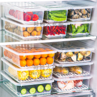 4個裝 日本冰箱收納盒保鮮盒食品級神器冷凍專用冷藏儲物密封廚房整理盒【時尚大衣櫥】