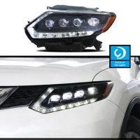 Car Front Headlights For Nissan X-Trail Xtrail LED 2014-2016 HeadLamp Styling Dynamic Turn Signal Lens Auto Accessories Assembly