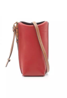 Loewe Pre-Loved LOEWE GATE POCKET gate pocket Shoulder bag leather Red light brown