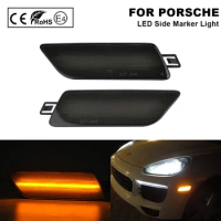 Lights For Porsche Macan GENI 2014-2019 2PCS Smok LED Bumper Front Side Marker Lamps Amber US version No Error Plug&amp;Play