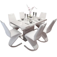 modern dining room furniture Dining Table and 6 chairs set Top Wood Room Modern design FurnitureCD