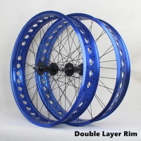 26X4.0 Snow Bike Wheel Set Super Wide 20 Inch Fat Bicycle Front and Rear Aluminum Alloy Rims Disc Brake Fit For Rotary Flywheel