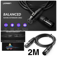 TERMURAH UGREEN Cable XLR Male to Female Canon Mic OFC Low Noise kabel audio - 2M - 20710