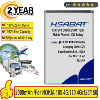 Top Brand 100% New 2000mAh BL-L5H Battery for Nokia 105 4G 110 4G125 150 (2023 Edition) BLL5H
