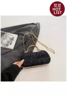 Vedlyn Vedlyn Amara Tas Pesta Wanita Clutch Brokat Elegan – Black