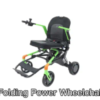 high quality ultralight folding power wheelchair magnesium alloy with 1 lithium battery easy folding in car