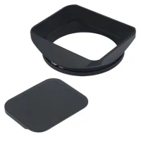 Haoge 67mm Square Metal Lens Hood with Cap for 67mm Canon Nikon Leica Zeiss Nikkor Fuji Lens and 67mm Filter Thread Lens