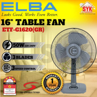 SYK ELBA ETF-G1620(GR) 16\ Kipas Meja Elektrik 3 Kelajuan Peralatan Rumah Kipas Meja Kipas Angin Mej