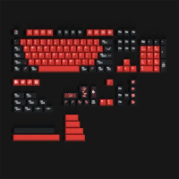 142 Keys Black Red Japanese Keycaps Cherry profile PBT Dye Sublimation Keycap For MX Switch Mechanical Keyboard GK61/68/75/84/87