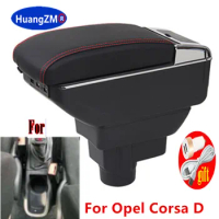 For Opel Corsa Armrest For Opel Corsa D Car armrest box interior storage box Retrofit parts With USB LED lights