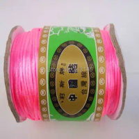 80M/Spool 1.5MM Neon Pink Braided Macrame Nylon Chinese Knot Cord Beading Handmade Jewelry Making Findings Satin String Thread