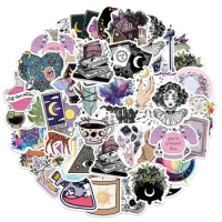 50PCS Bohe Witchy Apothecary Graffiti Stickers Witch Sticker Astrology Tarot Goth Waterproof Toy Decals For Kid Girl Gift