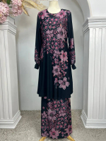 ZHK 6035 baju kurung tanpa gosok Inacalisya LYCRA DOUBLE PREMIUM