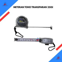 Meteran Transparan Hitam TOHO 5M | Pengkur Plat 2 Sisi 3M/ 5M/ 7,5M/ 10M ORI 5M