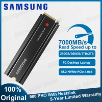 Samsung 980 PRO SSD with Heatsink 1TB 2TB PCIe Gen 4 NVMe M.2 Internal Solid State Hard Drive for Desktop PS5 Compatible PC