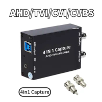 Video Capture 4 in 1 AHD CVBS CVI TVI To USB 3.0 Video Converter 1080P 60FPS Audio Video for OBS,PotPlayer Capture Card