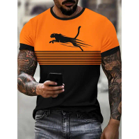 Kemeja-T Lelaki, Rekaan Leopard Terbang Berjalur, PUM, Grafik Penuh Digital 3D, Laman Web Rasmi, Kem