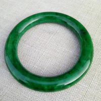 Certified Green Jade Bangle Women Fine Jewelry Genuine Myanmar Jadeite With Certificate Grade A Burma Jade Round Bangle Bracelet