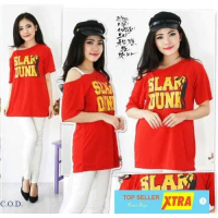 Baju Blus slamy OX Blouse Wanita Spandek Merah Kekinian@@ Fit Tebal Oversize Atasan