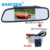 Apply for Ford MONDEO Fiesta 8 led car reversing camera glass lens material +5" car rear mirror for Ford MONDEO Fiesta
