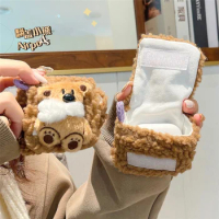 Plush Knit cartoon bear Handbag Earphone bag for Apple Airpods pro 1 2 3 HUAWEI FreeBuds pro 3 4 i Samsung Galaxy Buds2 pro LIVE