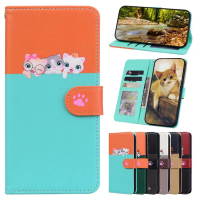 Cute Pet Leather Wallet Flip Case For Samsung Galaxy S25 S24 S23 Ultra S25 Edge S25 FE S24 FE S23 FE