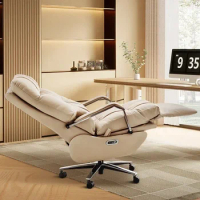 White Nordic Recliner Chair Ergonomic Bedroom Floor Modern Office Chair Working Conference Office Furniture