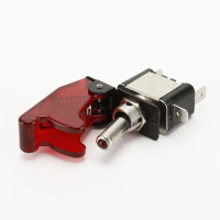 Công tắc chuyển đổi dạng rocker ASW-07D cho ô tô, có nắp bảo vệ trong suốt; công tắc chuyển đổi 12V 