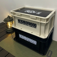 NEIGHBORHOOD 工業風桌面收納盒 NBHD 手辦擺件帶蓋黑化辦公收納箱子