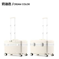 行李箱上翻蓋鋁框拉桿箱橫款登機箱男女20寸旅行行李箱攝影機長箱