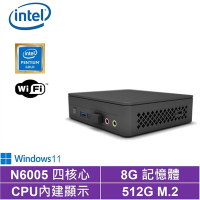 Intel NUC平台奔騰四核{黑熊祭司W}Win11 迷你電腦(N6005/8G/512G M.2 SSD)