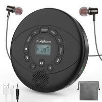 Portable CD Player Bluetooth CD Walkman Built in Speakers Rechargeable CD Player with USB/AUX/Headphone Port