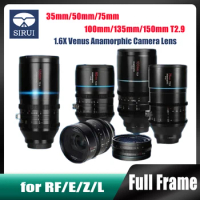 SIRUI 35mm/50mm/75mm/100mm/135mm/150mm T2.9 1.6X Venus Anamorphic Camera Lens For Canon RF Sony E Nikon Z Leica L Mount Cameras
