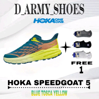 Sepatu Running Pria Hoka Speadgoat 5 Green Navy Yellow Shoes