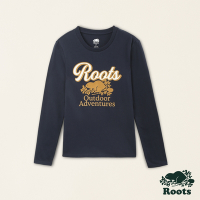 Roots女裝- 戶外探險家系列 海狸長袖上衣-軍藍色