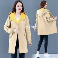 MND jaket jubah wanita panjang/Jaket Wanita Jubah/Jaket Coat Korea Musim Dingin XXL ABU ABU