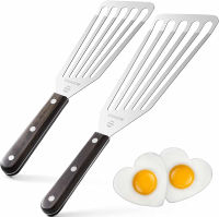 2 Pack Fish Spatula Stainless Steel,Flexible Metal Spatula Perfect for Flipping Eggs Burgers and Bak