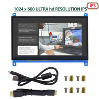 1024x600 Portable 7 Inch Touch HDMI Display Touch Screen Panel hdmi raspberry display LCD DIY Monitor HD Display Pc monitor IPS