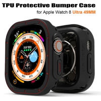 Soft Silicone Case for Apple Watch 8 Ultra 49MM TPU Protector Cover Bezel for iWatch series 8 Bumper Watch Band Accessories
