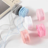 4cm Wired Chiffon Ribbon Sheer Organza Ribbons for Christmas Wedding Decoration Gift Packing Wrapping Bow Wreath DIY Craft