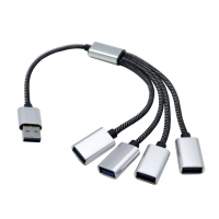 4 in 1 USB2.0 Splitter Cable USB Power Splitter Cable USB2.0 ชาย 4 USB หญิง Splitter สายชาร์จข้อมูล