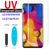 9D Curved UV Nano Liquid Tempered Glass For LG V30 V40 V50 Full Coverage UV glass Film For LG G7 G8 Plus Thinq Screen Protector