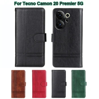 Original Leather Case For Tecno Camon 20 Premier 5G чехол Wallet Flip Phone Cover de Capinha Tecno Camon20 Premier 5G Etui 6.67"